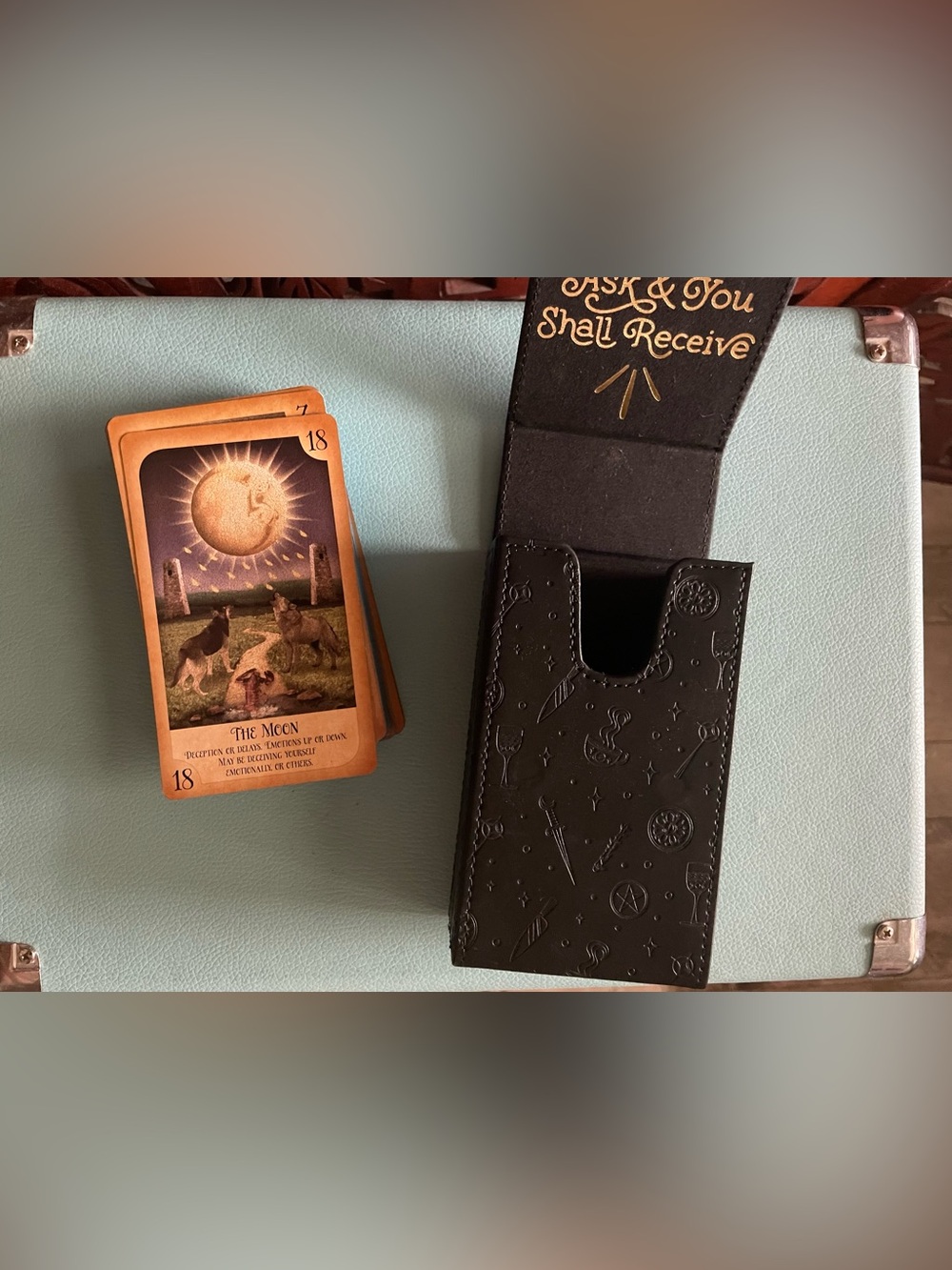 Tarot Card Deck with a black box